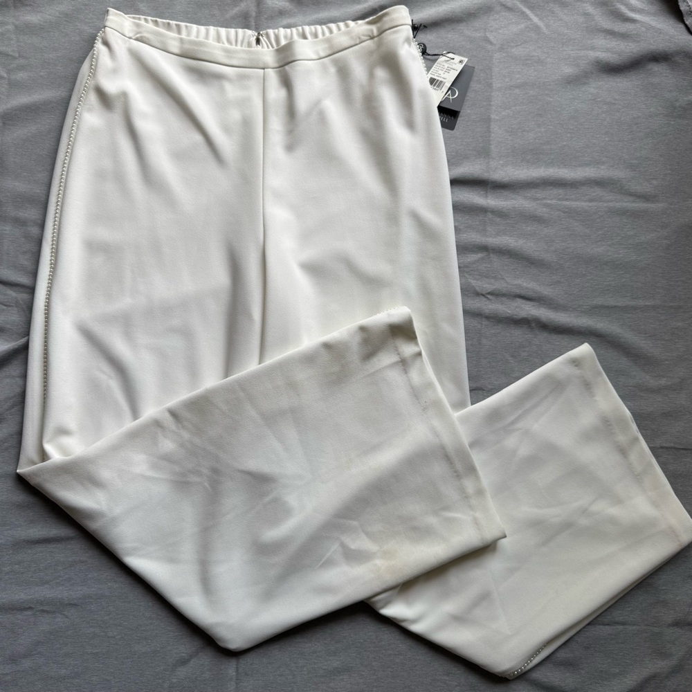 Adrianna Papell Ivory Woman's Dress Pants with Clean Front